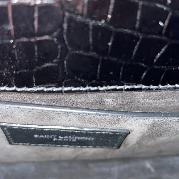 Saint Laurent Sunset Medium Crocodile-Embossed Crossbody Bag - Picture 7 of 11